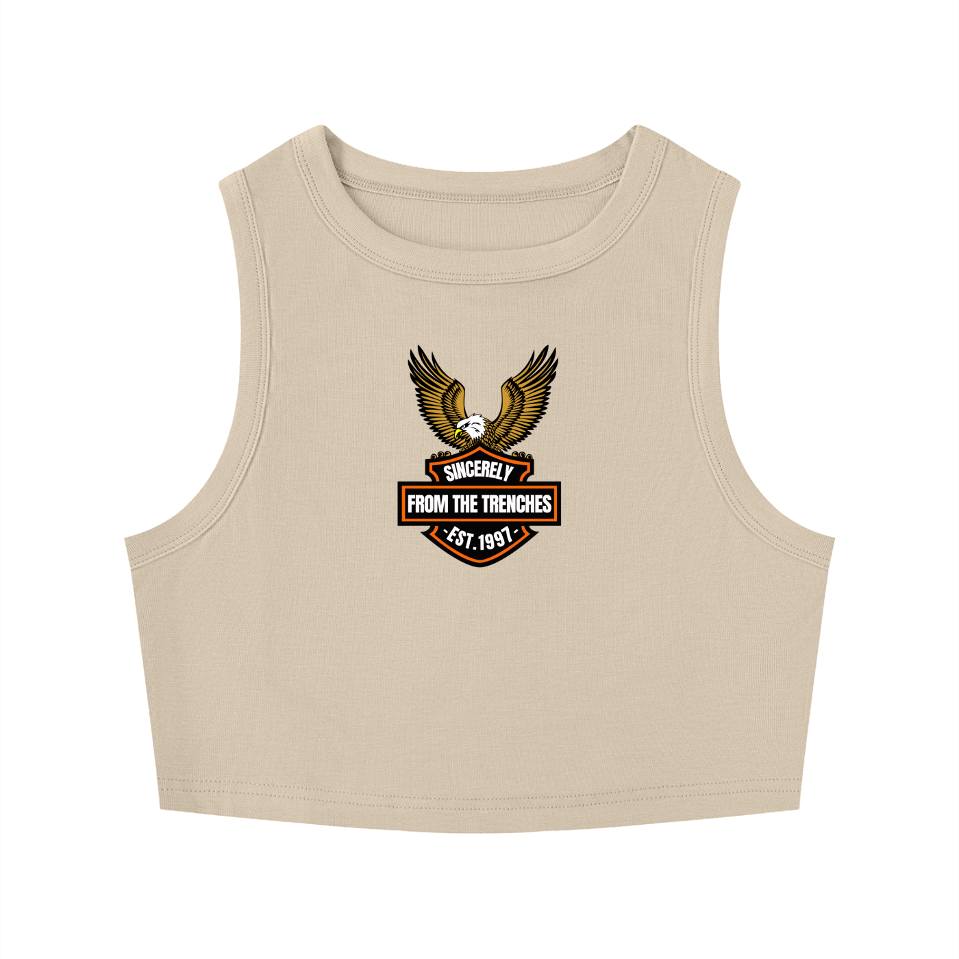 TRENCHES MOTOR CLUB WOMENS CROPPED TANK